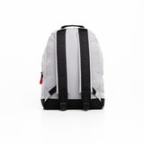 Flatlay 1233 Ripstop Backpack in white and black, back view