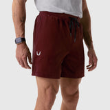 Aerotex Training Short in crimson worn by model, side view