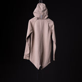 WN'17 Zip Hoodie in beige worn on invisible model, back view against black background