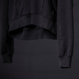 FA'20 Contrast Thread Hoodie in black, detail view of sleeve and cuff