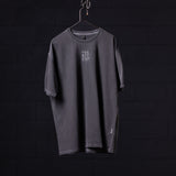 SP'22 Stone Washed Oversized Tee in charcoal gray displayed on hanger