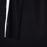 SM'24 Waffle Knit Sweat Pant in black with white stripe detail, side view