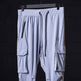flatlay WN'22 Cargo High Rib Jogger in light blue, front view