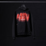 Flatlay Tech-Terry™ Zip Pocket Hoodie in black with red target graphic