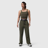 LYCRA® 2-in-1 Tank Top in olive worn by model, front view