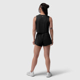 W037 Tetra-Lite Linerless Short in black, rear view worn by model