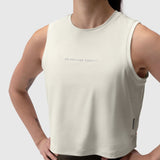 AeroSilver® Tank Top in Ivory Cream worn by model, front view