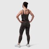 LYCRA® 2-in-1 tank top in dark camo, back view on model