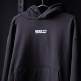 Flatlay Tech-Terry™ Zip Pocket Hoodie in black, front view on hanger