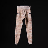 flatlay Sidelock Utility Jogger in desert camo with black side pockets, front view