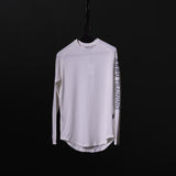 SP'20 Long Sleeve Shirt in white on hanger, front view