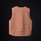 flatlay FA'22 Insulated Gilet Vest in tan, back view
