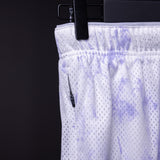 SM'22 Tie Dye Painted Short in lavender, detail shot of side pocket