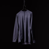 SM'18 Quarter Zip Hoodie in grey on hanger, front view