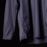 SM'18 Quarter Zip Hoodie in dark blue, detail shot of side seam and fabric texture