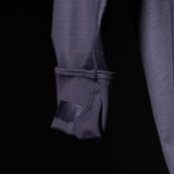 SM'18 Quarter Zip Hoodie in charcoal gray, sleeve detail closeup showing zipper and cuff