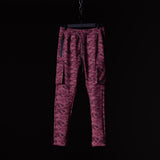 flatlay Brushed Camo Cargo Jogger in burgundy camo, front view