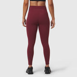 W002 LYCRA® ADAPTIV Legging in crimson, rear view on model