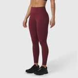 W072 Lycra Adaptiv 4 Pocket Legging in crimson, modeled from front side view