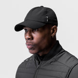 SilverPlus™ Cinch Hat in black, worn by model in side profile view