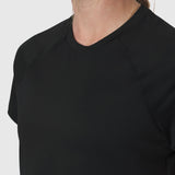 AeroSilver® Cropped Tee in black, worn by model showing front view and fit