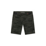 flatlay LYCRA® 3-in-1 Biker Short in dark camo, front view