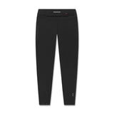Flatlay of black LYCRA® 3-in-1 legging with mesh side panels, front view
