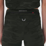 W030 LYCRA® 3-in-1 Legging in Dark Camo, back view on model