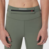 W030 LYCRA 3-in-1 Legging in sage, worn by model from waist down, front view