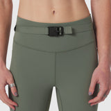 W030 LYCRA® 3-in-1 Legging in sage, worn with belt detail, front view