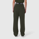 W034 Sorona® Terry Straight Leg Sweats in olive, back view on model