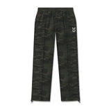 Flatlay of W036 Ripstop Relaxed Track Pant in dark camo, front view