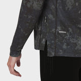 Polartec Delta longsleeve in pixel camo, model wearing detail shot