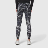 W055 Lycra Ribbed Running Tight in pixel camo, rear view on model