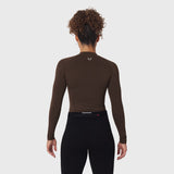 LYCRA® ADAPTIV Baselayer Longsleeve in Dark Earth, back view on model