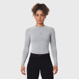 LYCRA® ADAPTIV baselayer longsleeve in slate grey, worn by model, front view