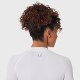 LYCRA® ADAPTIV baselayer longsleeve in white, back view on model