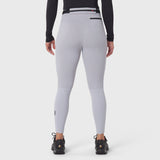 Hybrid Belt-Pack Run Legging in slate grey, rear view on model
