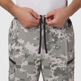 Tetra-Lite® Cargo City Pant in digital camo, model detail shot of drawstring