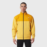 Dri-Core™ Sidelock Full Zip in amber yellow colorblock, worn by model, front view