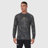 Polartec® Delta Longsleeve in pixel camo charcoal, front view on model