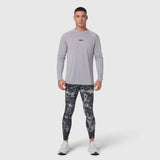 Polartec® Delta Longsleeve in slate grey worn with patterned leggings, front view