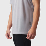 Polartec® Delta Training Tee in slate grey worn by model, side view