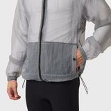 Weather-Ready Transparent Ripstop Shell Jacket in slate grey, worn by model, back view