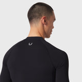 LYCRA® ADAPTIV Baselayer Longsleeve in black, back view on model
