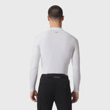 White LYCRA® ADAPTIV baselayer longsleeve worn by model, back view