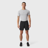 LYCRA® ADAPTIV baselayer shortsleeve in slate grey, worn by male model, front view