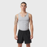 LYCRA® ADAPTIV Baselayer Tank in slate grey worn by model, front view
