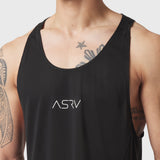 Black Polartec® Delta Singlet worn by male model, front view showing ASRV logo