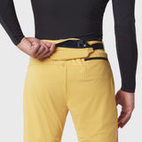 Hybrid Belt-Pack Run Jogger in amber yellow worn by model, side view showing belt pack detail